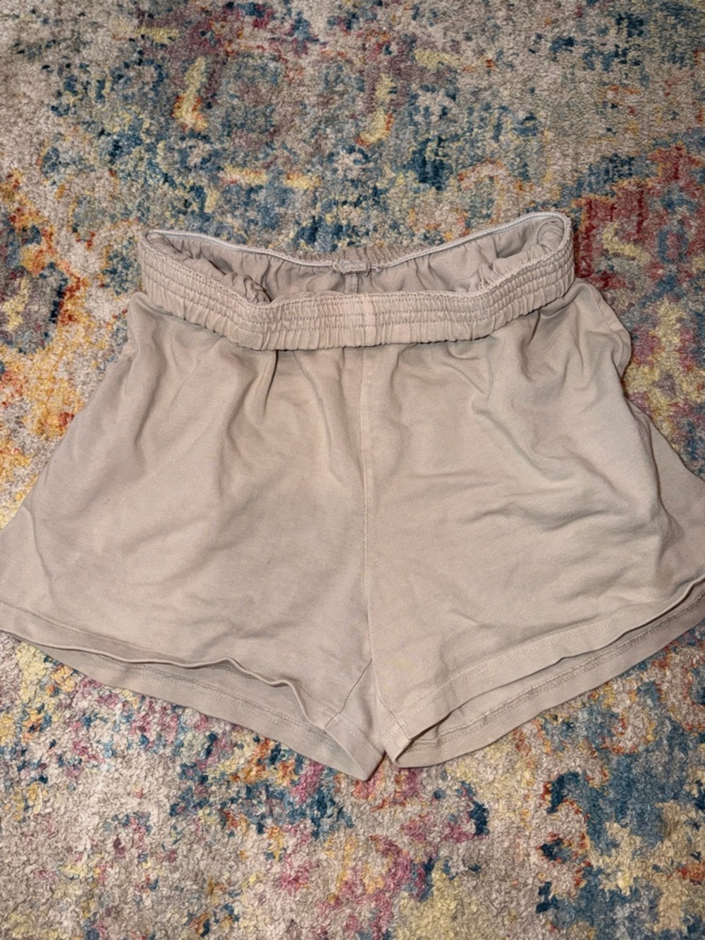 Brandy Melville Neutral Beige Elastic-Waist Athletic Shorts